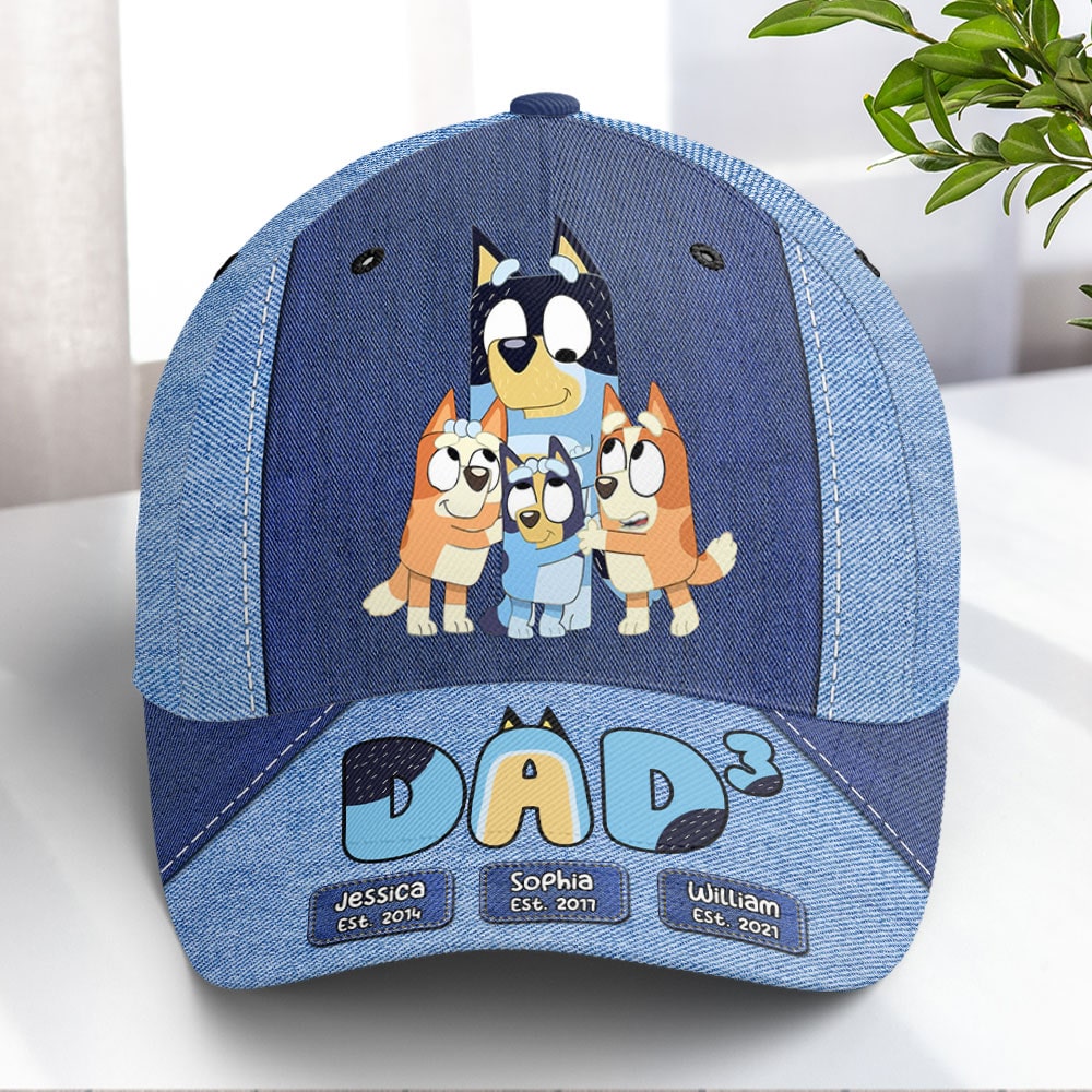 Personalized Cartoon Family Cap - Custom Names and Year Est.