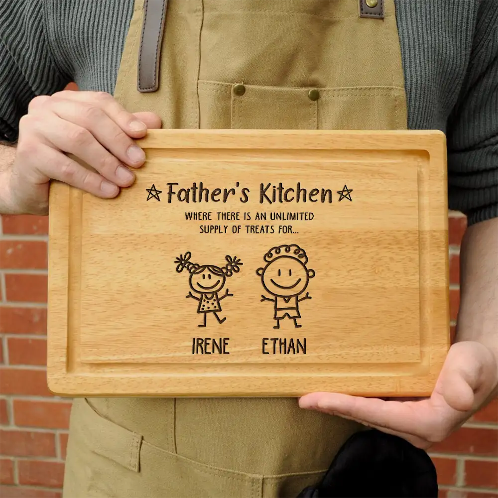 Unlimited Supply of Treats - Personalized Wooden Cutting Board for Dads and Grandpas Wooden Cutting Board PopCulturePrints