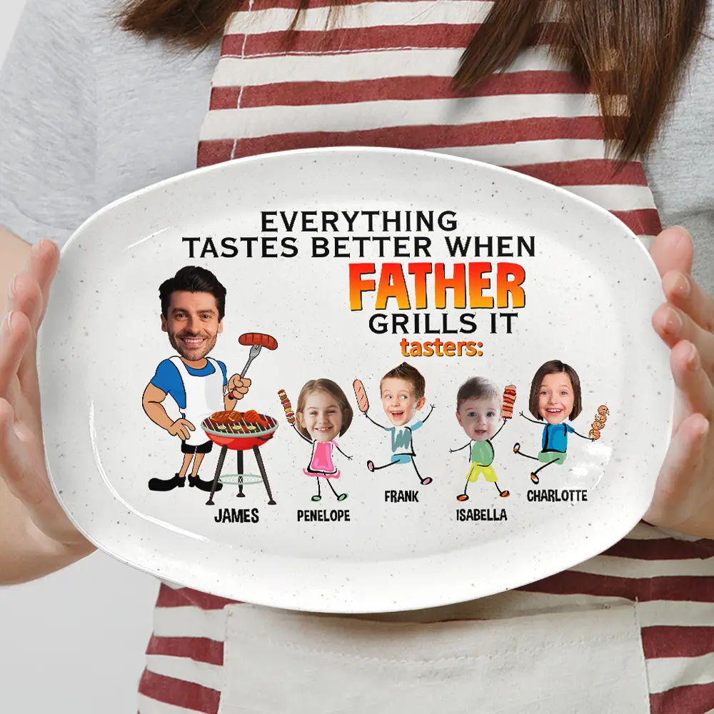 Everything Tastes Better When Daddy Grills It - Personalized Plate Plate PopCulturePrints
