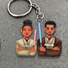 Load image into Gallery viewer, Personalized Jedi Couple Keychain
