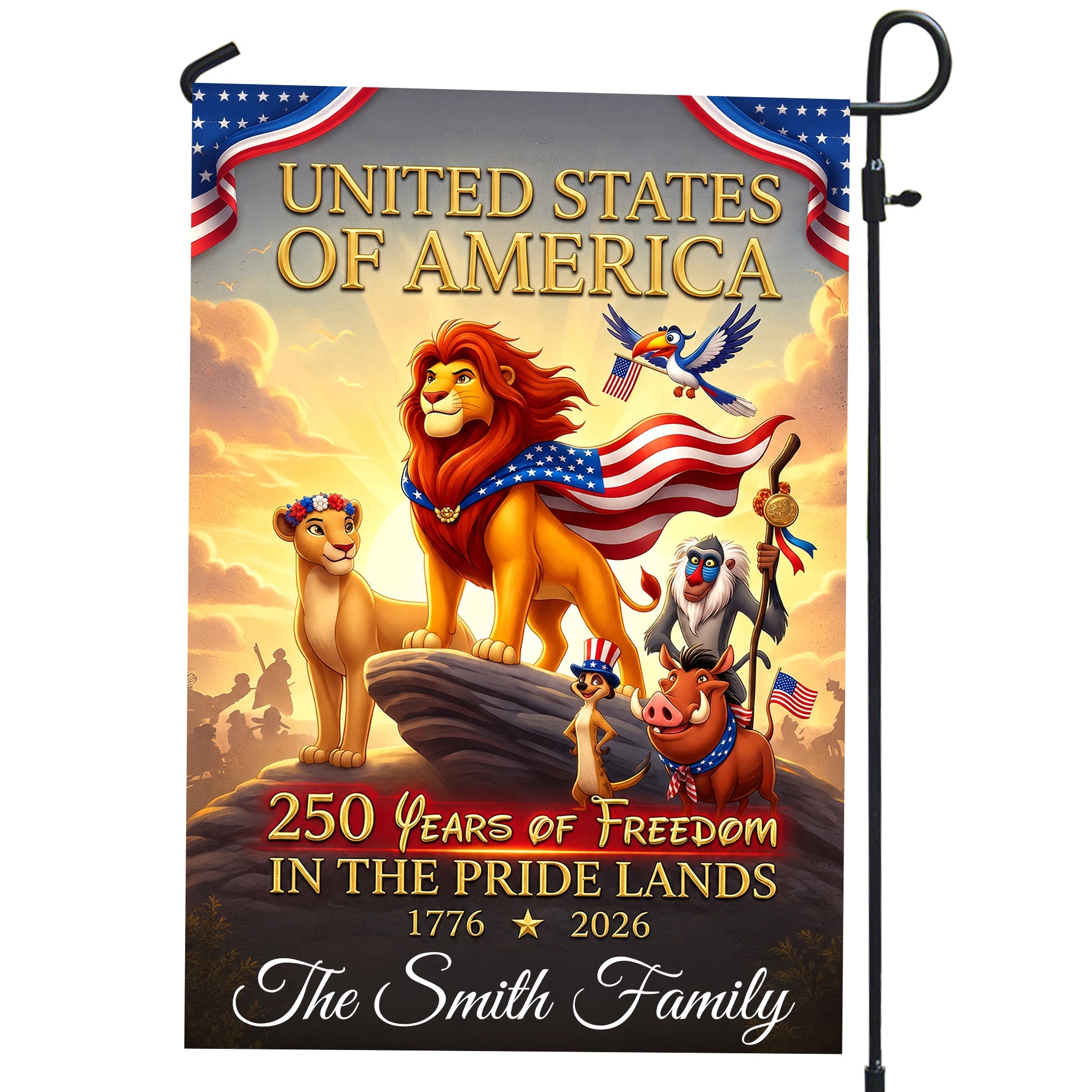 "Celebrate Freedom in Style!" - Proud Kingdom Garden Flag, Personalized Gift for Patriots