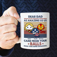 Load image into Gallery viewer, Personalized Superhero &#39;Dear Dad&#39; Coffee Mug Coffee Mug PopCulturePrints
