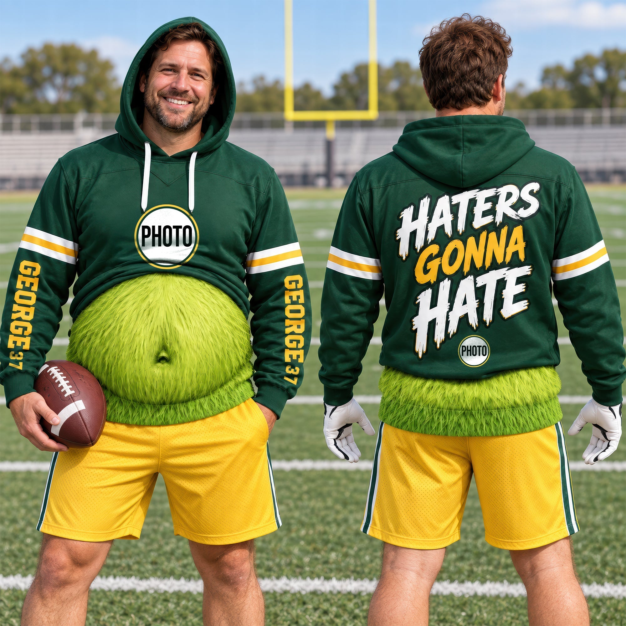 "Unleash Your Game Day Spirit - Festive Game Day Belly Shirt - Custom Personalized Gift for Sport Lovers"