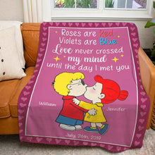 Load image into Gallery viewer, Personalized Kissing Cartoon Characters Blanket for Couples Blanket PopCulturePrints
