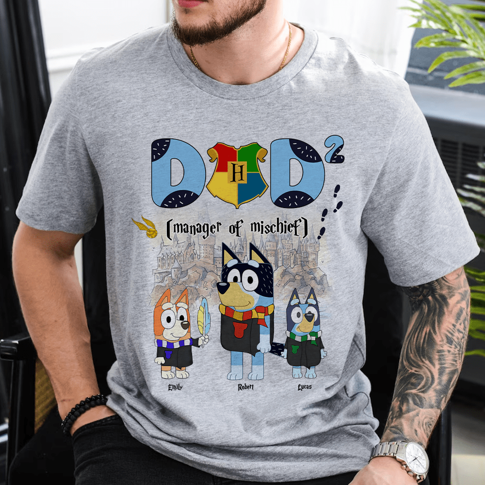 Dad 2: Manager of Mischief Personalized T-Shirt