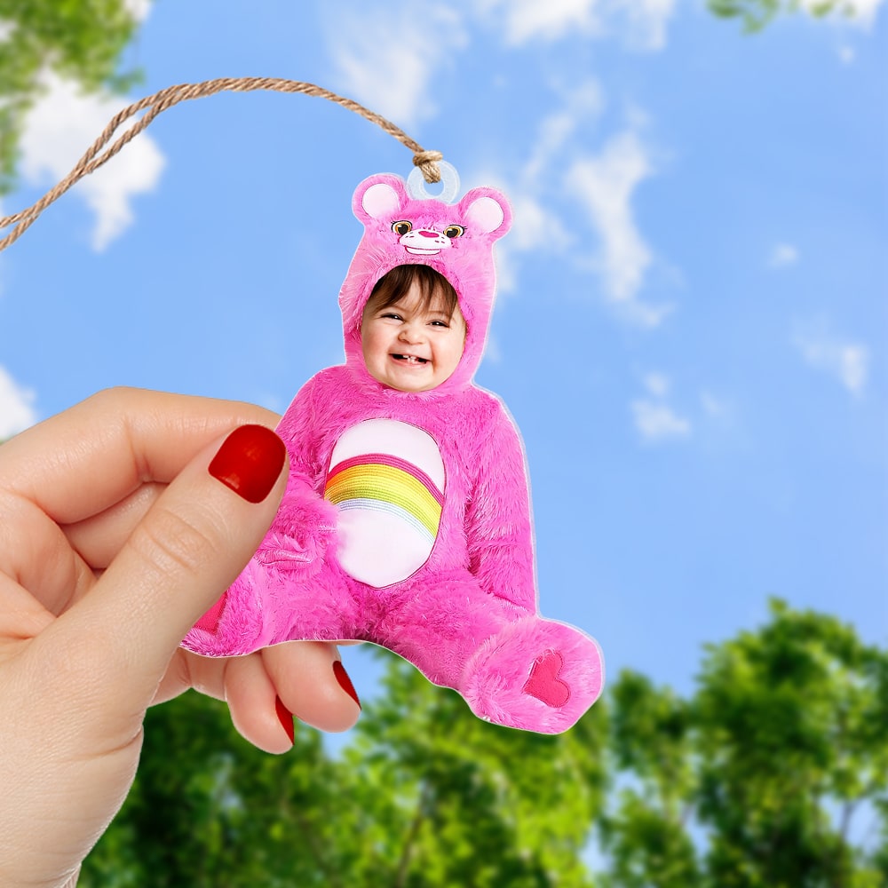 Personalized Kid's Christmas Photo Ornament - Cute Bear Costume Ornament PopCulturePrints
