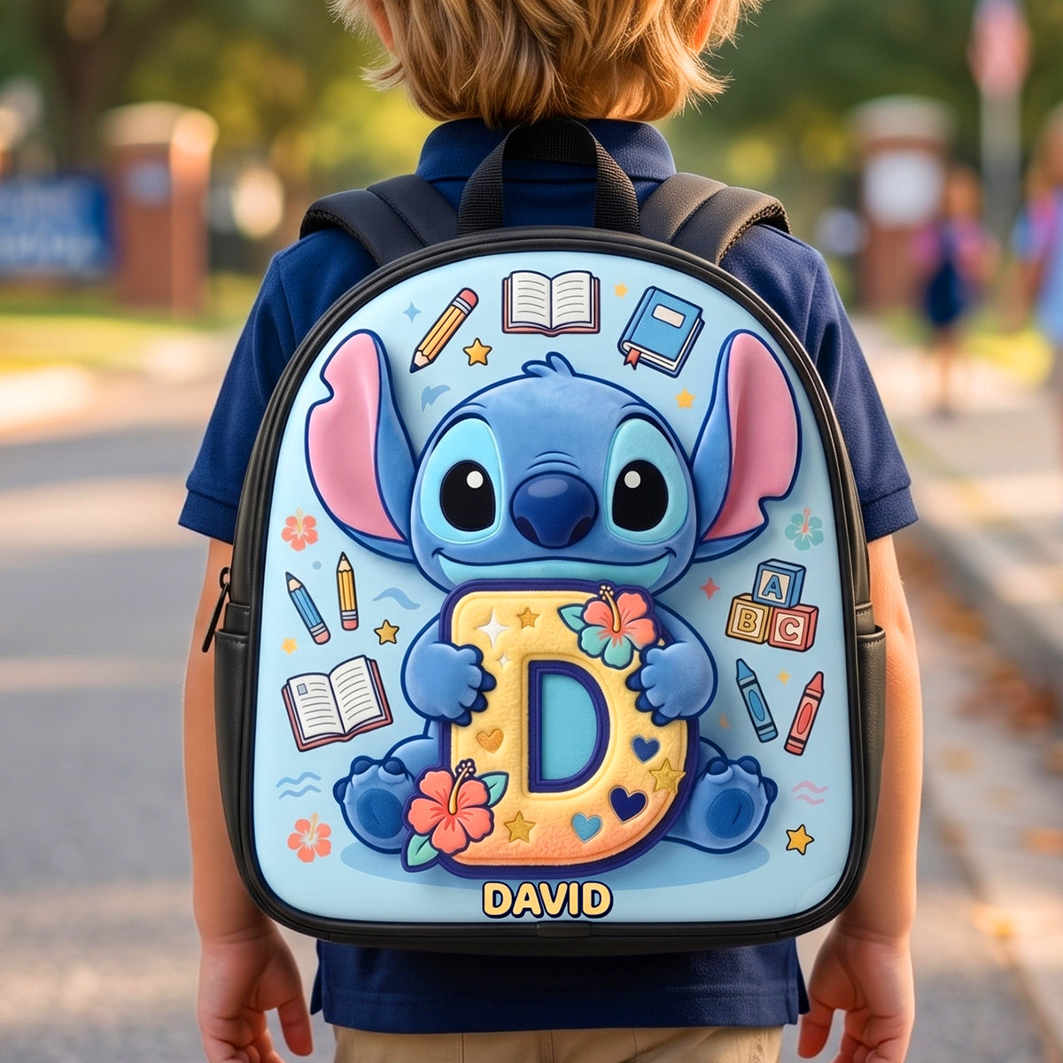 Alphabet Cute Alien Backpack - Personalized Gifts For Kids School Bag 02natn290626 Backpack PopCulturePrints