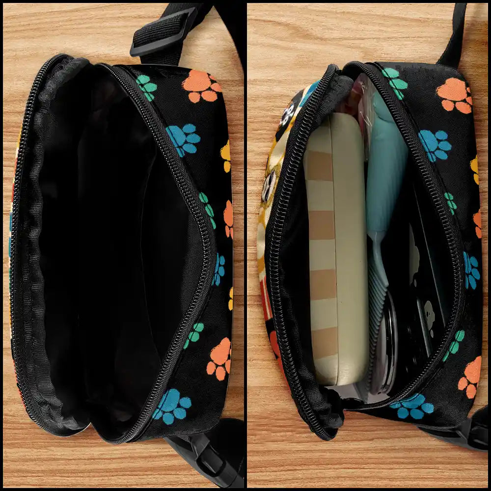 “Celebrating Dog Dads Everywhere” - Custom Retro Dog Dad Crossbody Belt Bag - Perfect Gift for Dog Lovers, Fathers & Pet Owners Crossbody Belt Bag PopCulturePrints