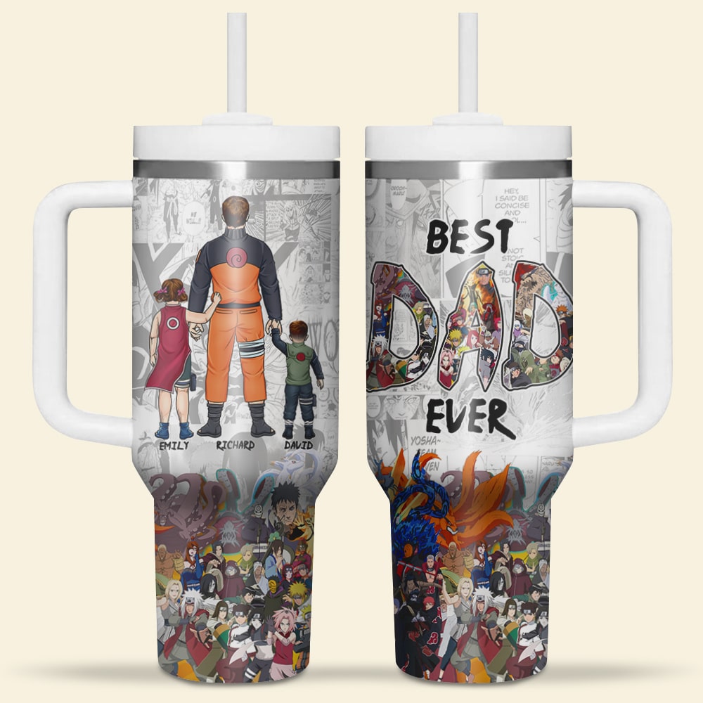 Personalized Anime Dad Tumbler - Best Dad Ever Gift Tumbler Cup PopCulturePrints