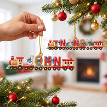 Load image into Gallery viewer, “Choo Choo! All Aboard the Festive Cheer!” - Alphabet Train Acrylic Ornament - Personalized Gifts for Christmas Ornament PopCulturePrints
