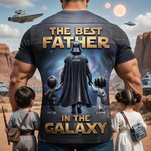 Load image into Gallery viewer, The Best Father In The Galaxy Shirt - Custom Gift for Dad and Grandpa AOP Products PopCulturePrints
