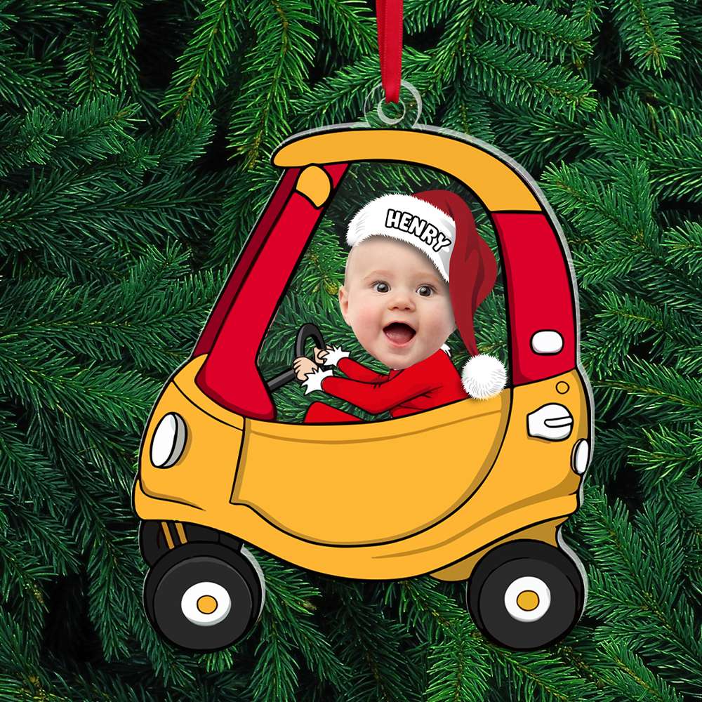Personalized Kids Car Photo Ornament Ornament PopCulturePrints