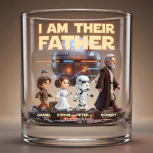 Load image into Gallery viewer, “I Am Their Father” - Custom Cosmic Dad and Kids Round Glass - Perfect Personalized Gift for Dad, Grandpa &amp; More Glass PopCulturePrints
