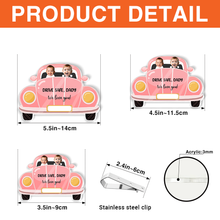 Load image into Gallery viewer, Drive Safe &amp; Love You More - Custom Photo Acrylic Car Visor Clip Gift for Couples Car Visor Clip PopCulturePrints
