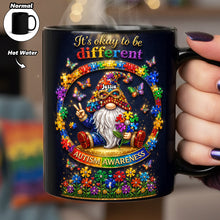 Load image into Gallery viewer, “It's okay to be different” - Gnome Puzzle Magic Coffee Mug - Personalized Gift for Autistic Individuals Coffee Mug PopCulturePrints
