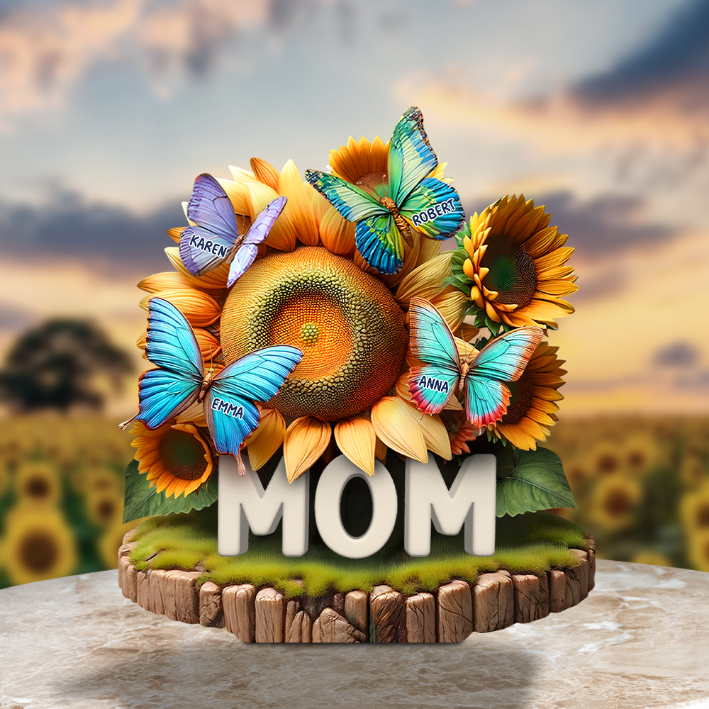 "Brighten Her Day with Personalized Butterflies!" - Acrylic Plaque - Custom Gift for Mom, Grandma, or Loved Ones Shaped Plaques PopCulturePrints