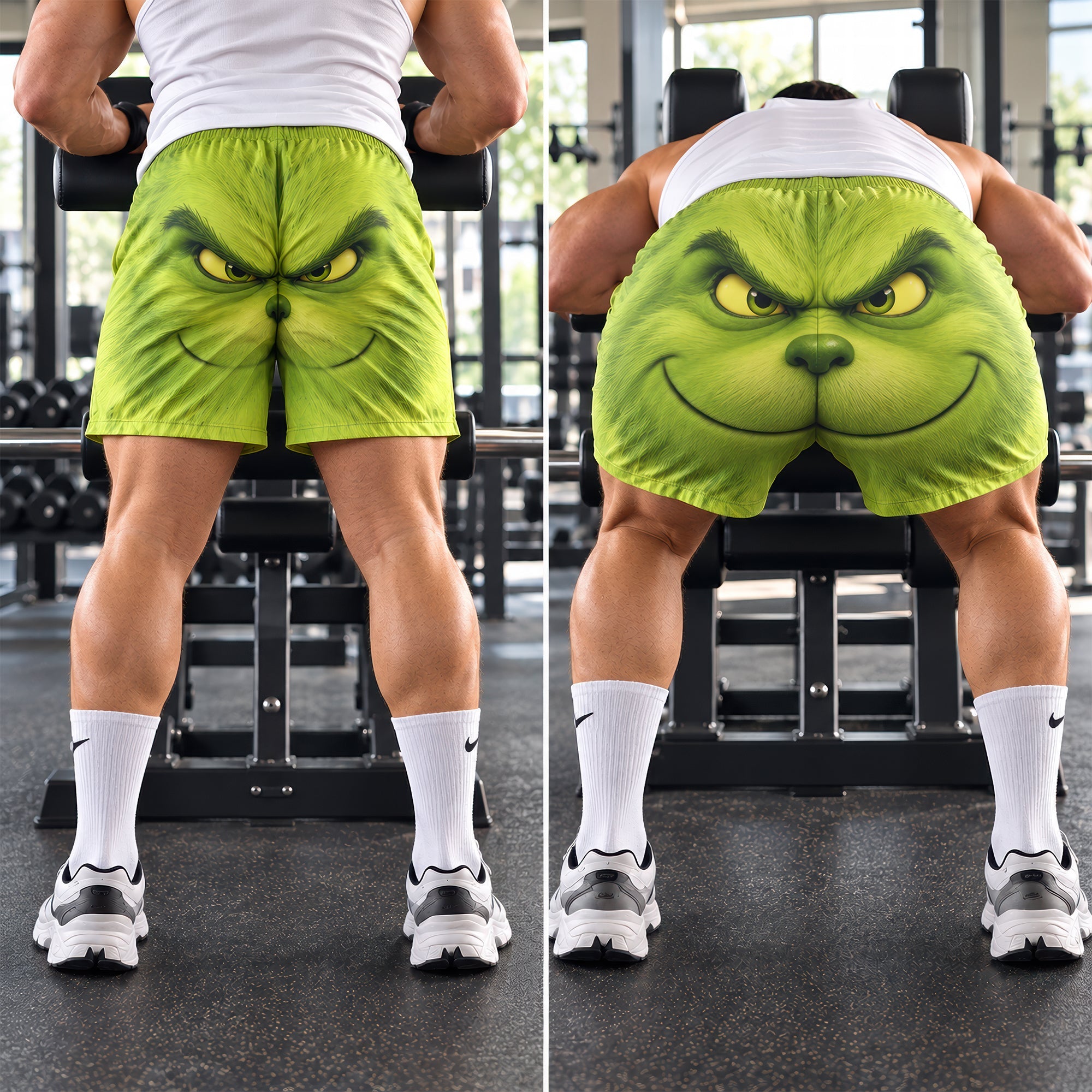 Unleash Your Inner Grinch - Personalized Men's Beach Shorts