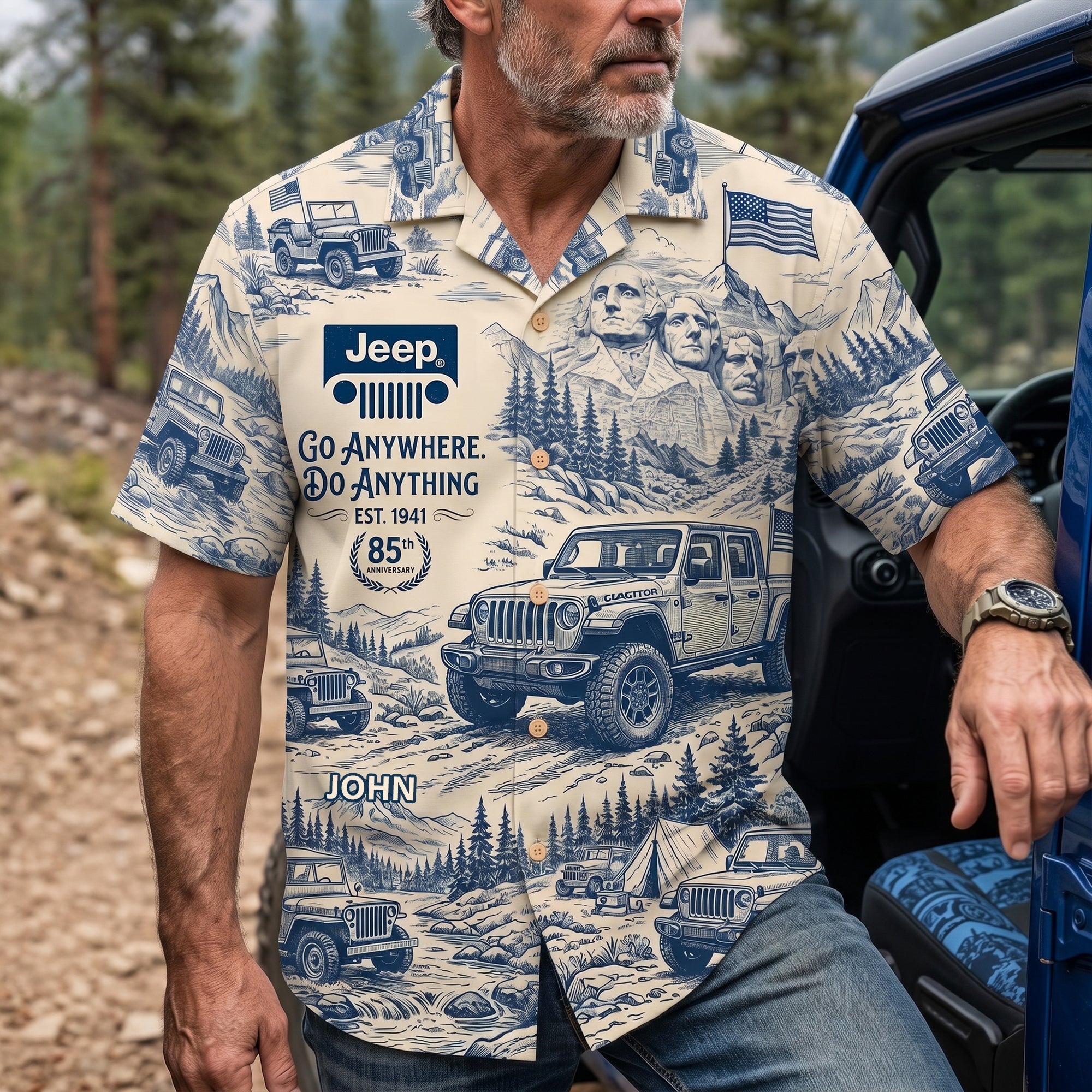 “Adventure Awaits: Go Anywhere, Do Anything” - Road Trip Ready Hawaiian Shirt - Personalized Gift for Adventure Lovers Hawaiian Shirts PopCulturePrints