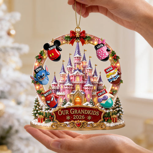 “Our Grandkids - A Magical Memory” - Personalized Acrylic Ornament - Perfect Gift for Grandparents, Family, or Friends Ornament PopCulturePrints