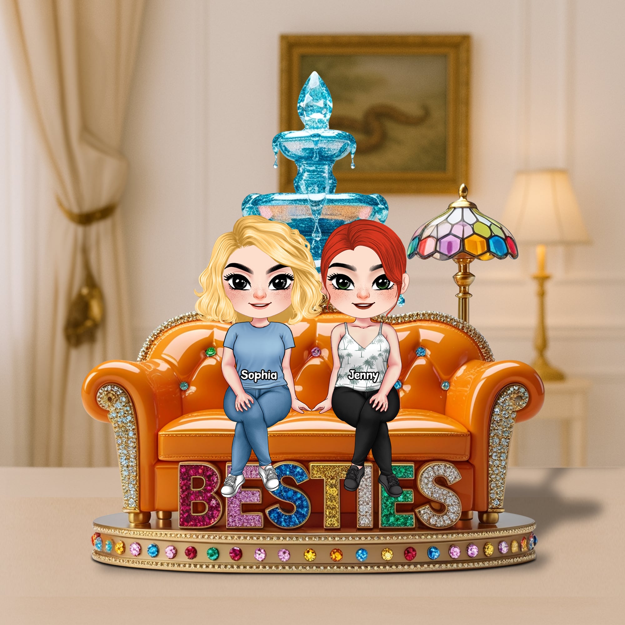 Besties Plaque - A Personalized Gift for Your Best Friends Shaped Plaques PopCulturePrints