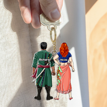 Load image into Gallery viewer, Personalized Couple Keychain - Pop Culture Design Keychains PopCulturePrints
