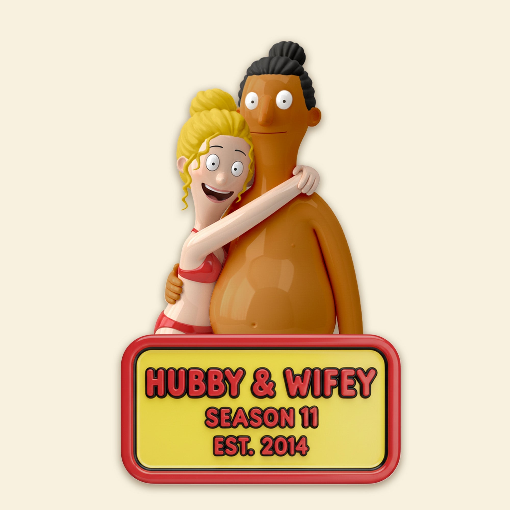 Bring Smiles to Your Kitchen - Hubby & Wifey Acrylic Fridge Magnet - Personalized Gifts for Couples Fridge Magnet PopCulturePrints