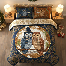 Load image into Gallery viewer, Owl Love: Personalized Quilted Bedding Set for Couples - Unique Christmas Gift Bedding Set PopCulturePrints
