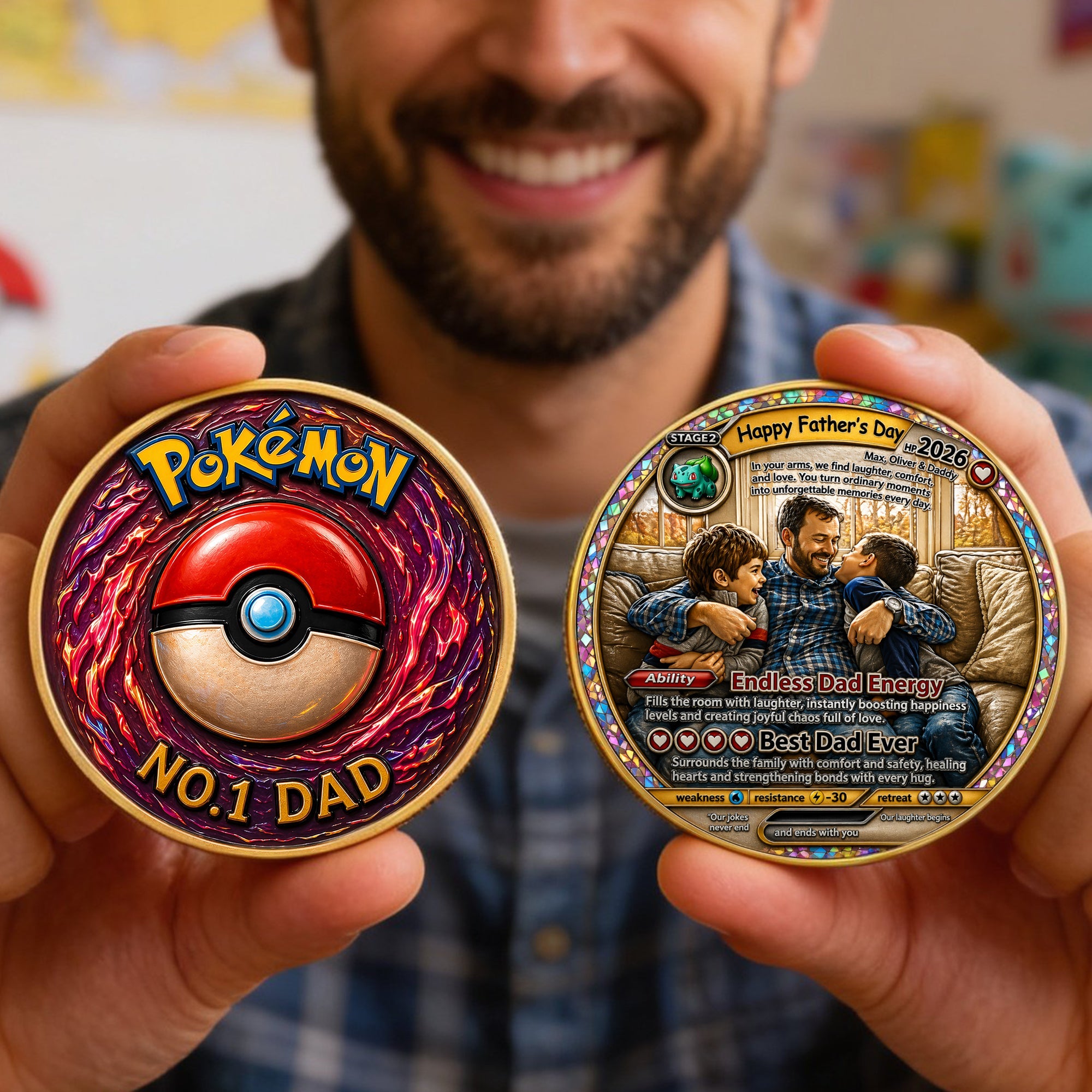 "Endless Dad Energy – The Best Gift for Every Dad!" - Custom Metal Coin for Father's Day Coin PopCulturePrints