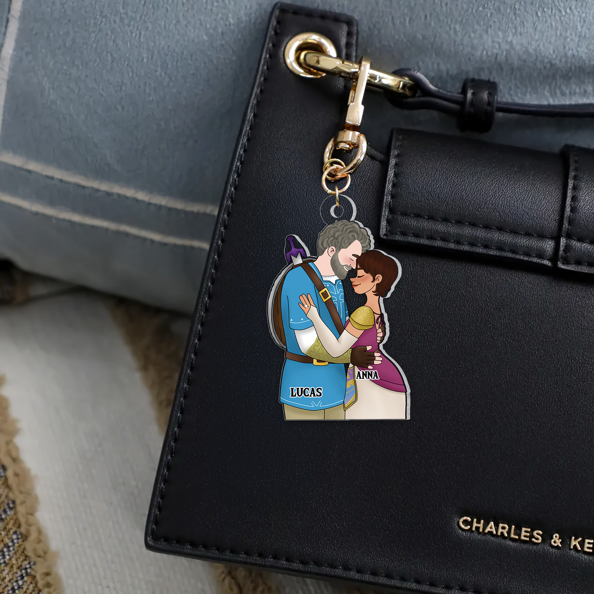 Custom Couple Keychain - Unique Wedding & Anniversary Gift | Valentine's Day Gifts Keychains PopCulturePrints