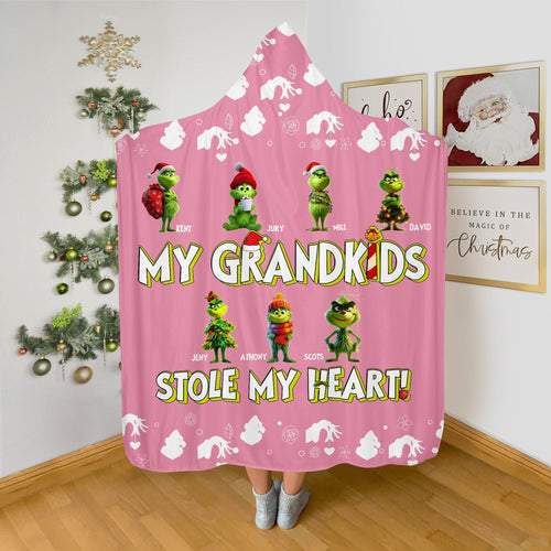 Custom Grandma Christmas Wearable Blanket Hoodie Blanket PopCulturePrints