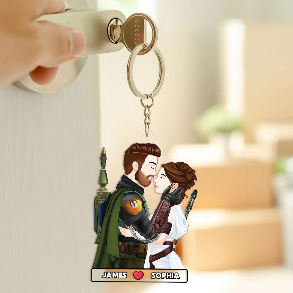 Custom Couple Keychain - Personalized Romantic Gift Keychains PopCulturePrints