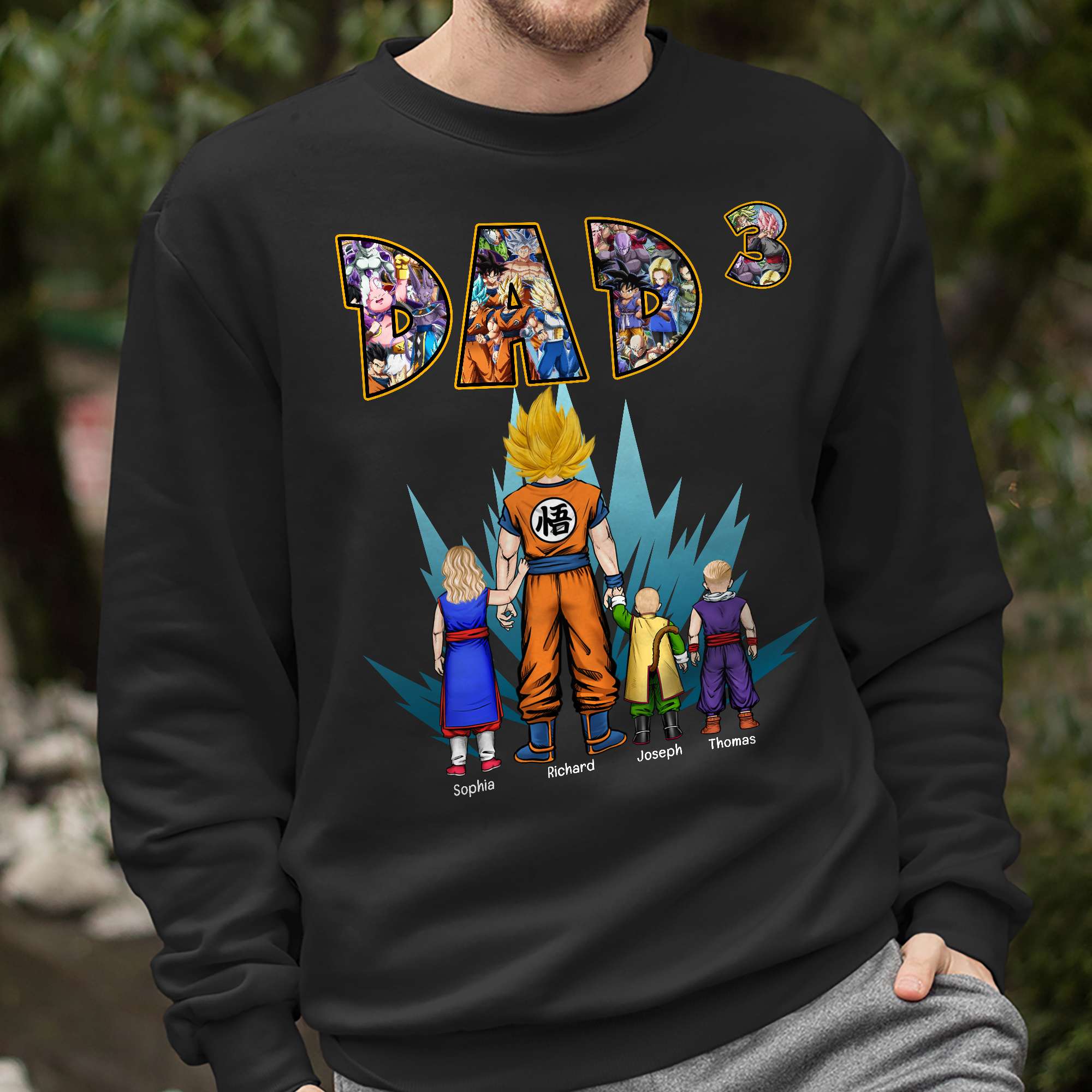 Personalized Dragon Ball Z Dad and Kids T-Shirt