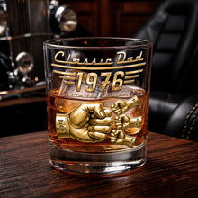 Load image into Gallery viewer, Celebrate Your Classic Dad - Personalized Round Glass - Unique Gift for Dads and Grandpas Glass PopCulturePrints
