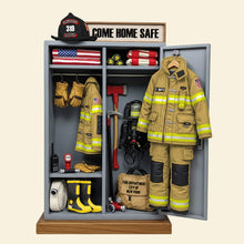 Load image into Gallery viewer, Come Home Safe - Firefighter Personal Locker Plaque | Custom Personalized Gifts for Firefighters Shaped Plaques PopCulturePrints
