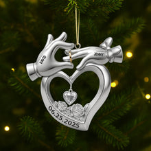 Load image into Gallery viewer, Celebrating Love: Personalized Acrylic Ornament for Newlyweds - Perfect Custom Gift for Couples and Family Ornament PopCulturePrints
