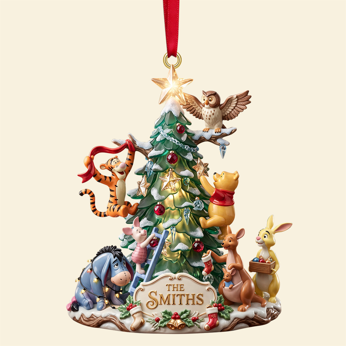 Celebrate Christmas with Tree Forest Friends - Personalized Family Ornament