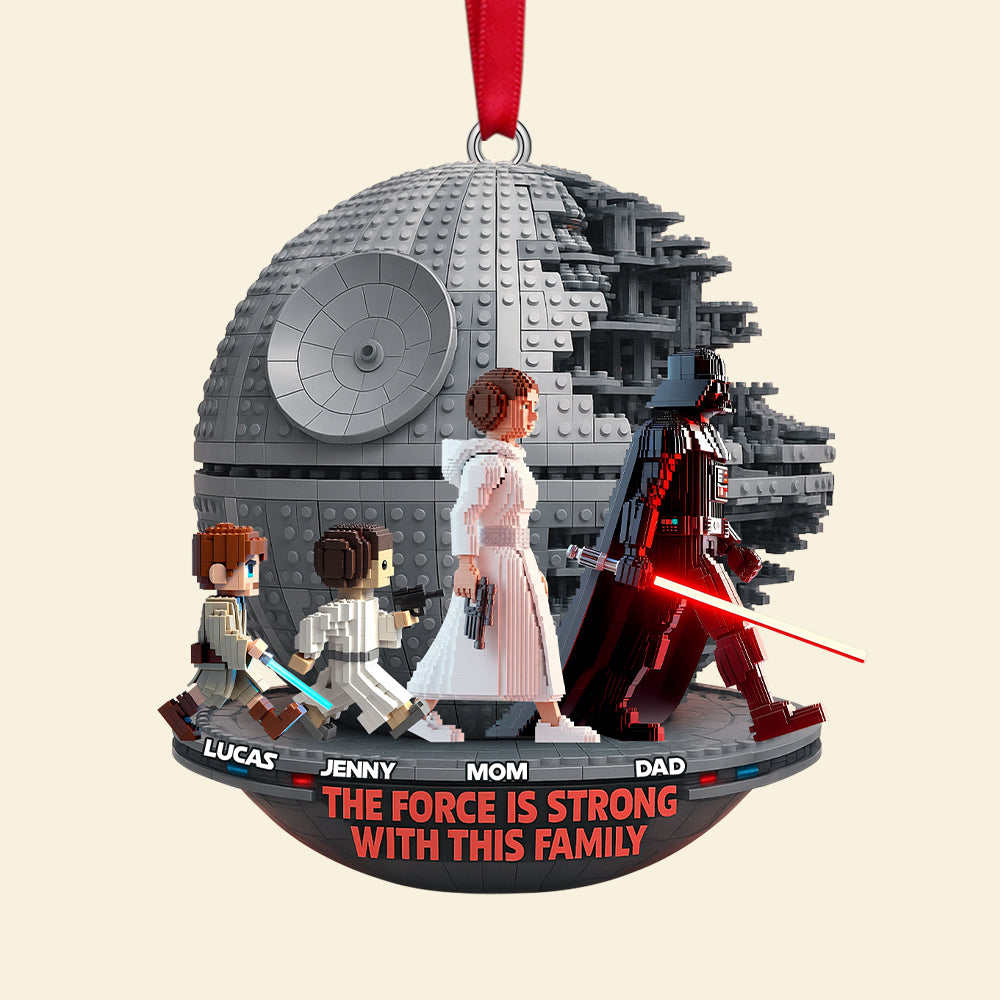 The Force is Strong with This Family - Personalized Lego Christmas Ornament Ornament PopCulturePrints