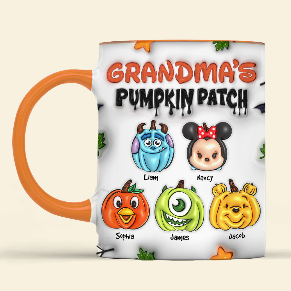 Personalized Grandma's Pumpkin Patch Accent Mug - Custom Characters & Names