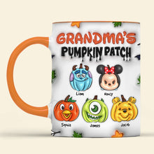 Load image into Gallery viewer, Personalized Grandma&#39;s Pumpkin Patch Accent Mug - Custom Characters &amp; Names
