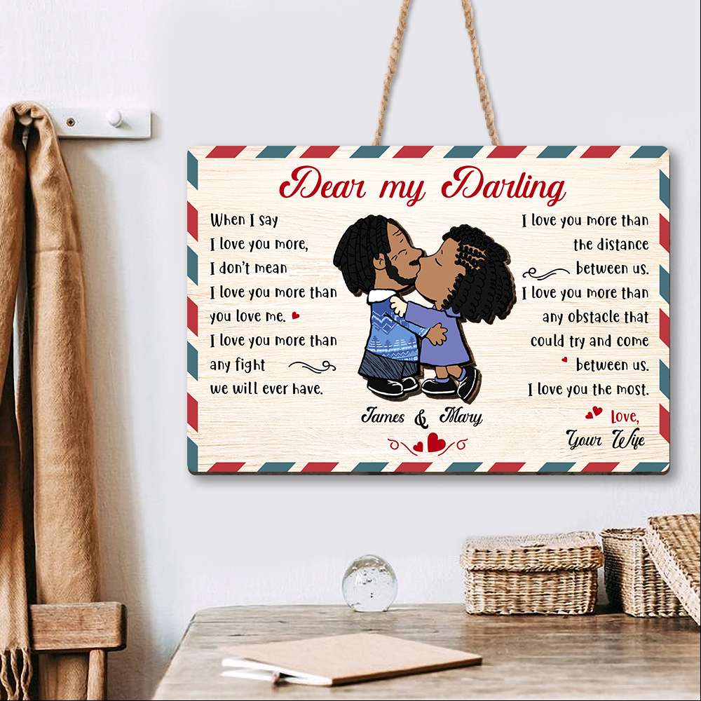 Romantic Personalized Couple Wood Sign - Perfect Gift for Lovers Wood Sign PopCulturePrints