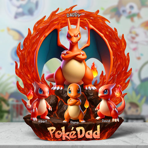 “Every Dad is a Fire Dragon at Heart” - Fire Dragon Dad Plaque - Personalized Gift for Dads, Stepfathers, and Grandfathers Shaped Plaques PopCulturePrints