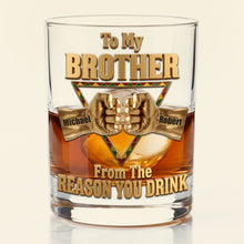 Load image into Gallery viewer, To My Brother - From The Reason You Drink - Personalized Round Glass for Brothers
