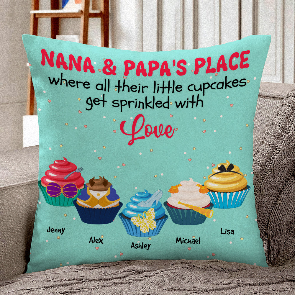 Personalized Nana & Papa's Place Square Pillow Pillow PopCulturePrints
