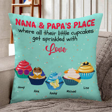 Load image into Gallery viewer, Personalized Nana &amp; Papa's Place Square Pillow Pillow PopCulturePrints

