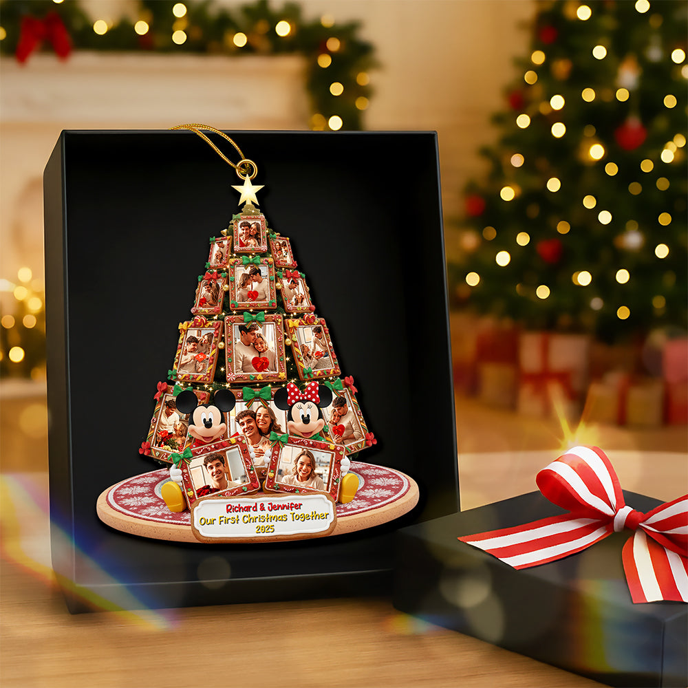 "Celebrate Your Love: Our First Christmas Together Ornament - Personalized Gift for Couples" Ornament PopCulturePrints