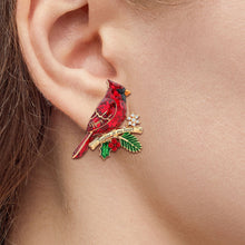 Load image into Gallery viewer, &quot;Forever in My Heart&quot; - Cardinal Heaven Christmas Stud Earrings - Personalized Gifts for Her Earrings PopCulturePrints
