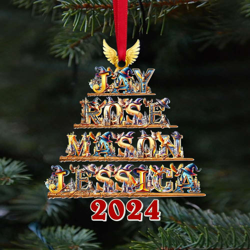 Personalized Family Christmas Acrylic Ornament 2024 Ornament PopCulturePrints