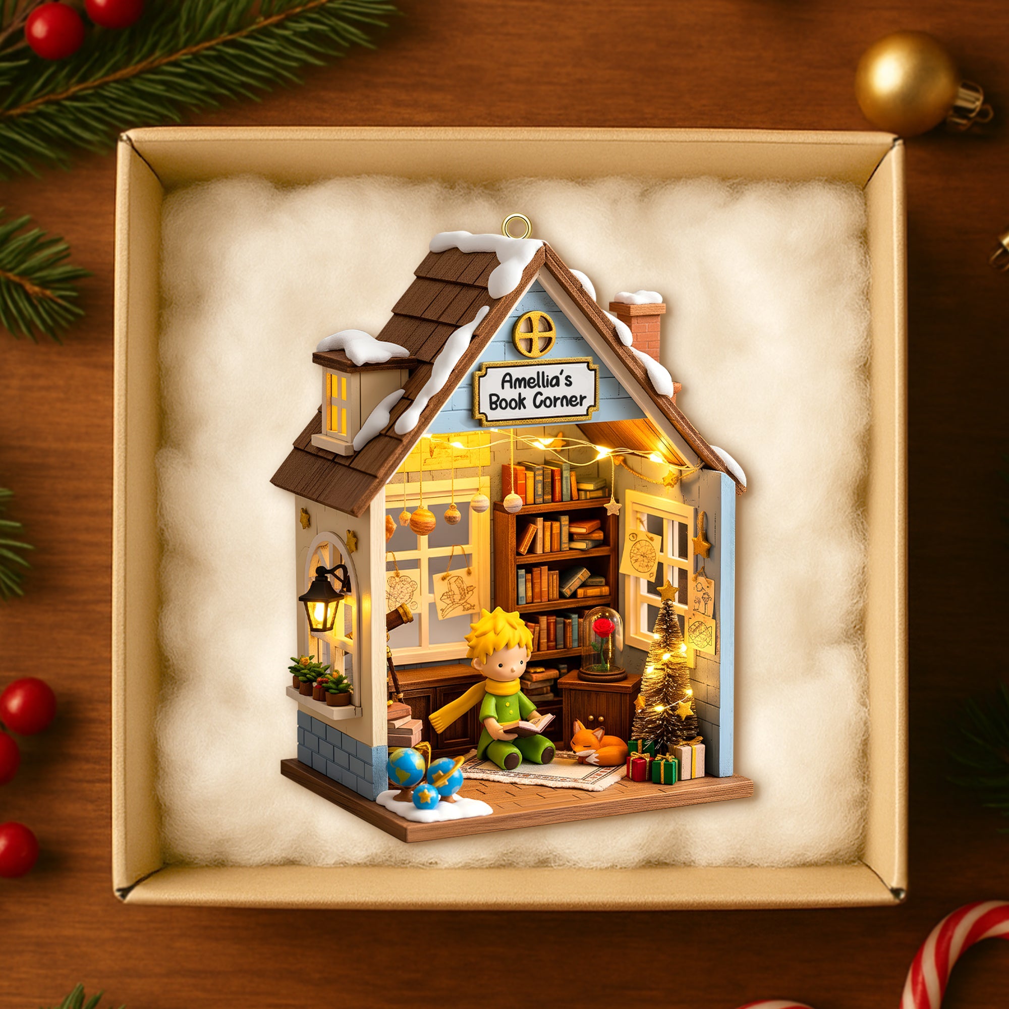 “Every Book Lover’s Dream” - Personalized Christmas Ornament - Custom Gift for Readers, Friends, Family Ornament PopCulturePrints