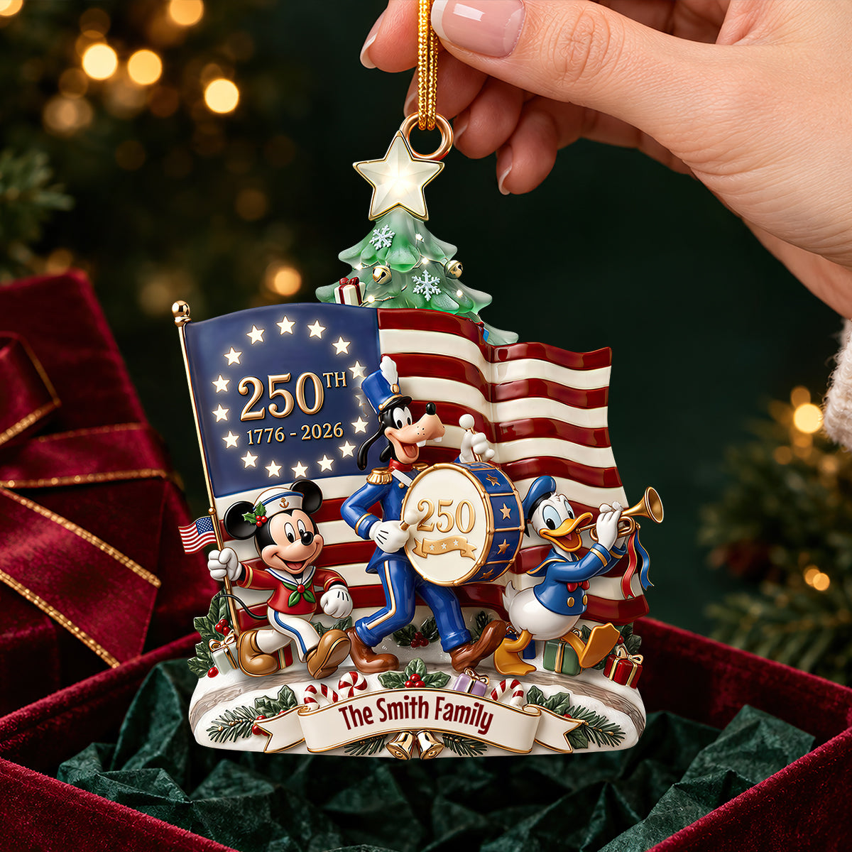 Celebrate American Pride with this Personalized Christmas Ornament - Perfect Gift for Patriots Ornament PopCulturePrints
