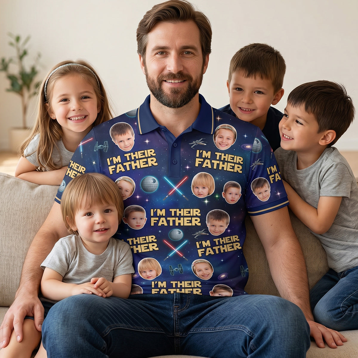 I'm Their Father Polo Shirt - Personalized Gift for Dads and Grandpas Polo Shirts PopCulturePrints